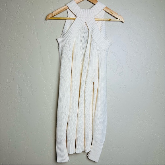 Free People Women’s Half Moon Bay Pullover Sweater in Cream Size Medium - Picture 6 of 10